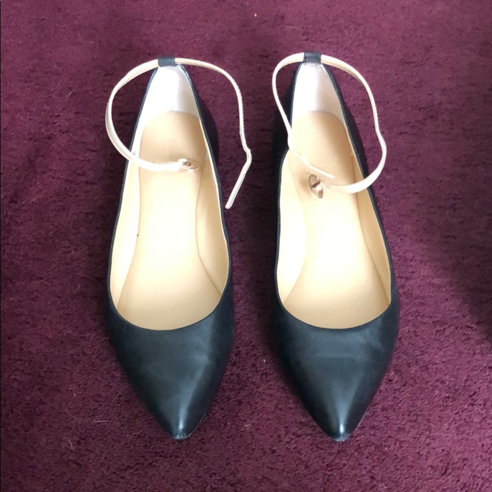 Black with tan ankle straps